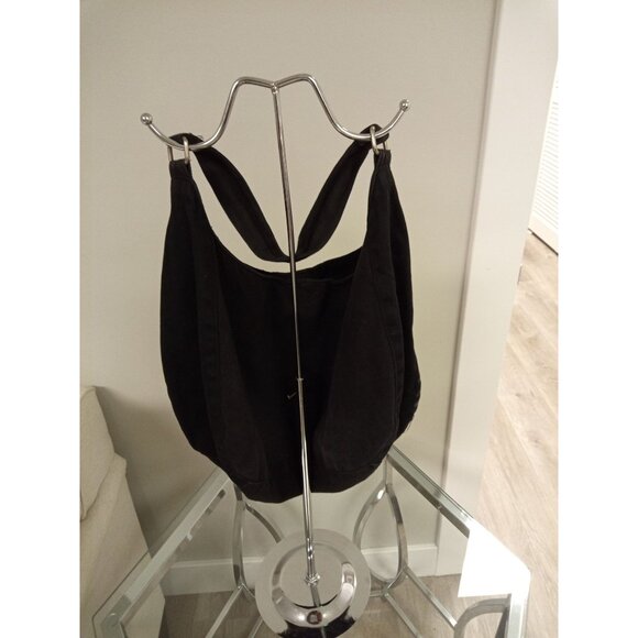 Women's Black and Gray Zebra Print Half Crescent Shoulder Bag - Picture 3 of 6